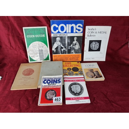 463 - An assortment of books on coin collecting.