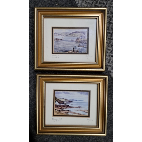 479 - A pair of framed prints of local scenes.