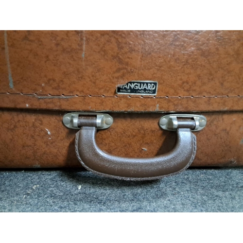 482 - A vintage Vanguard leather suitcase.