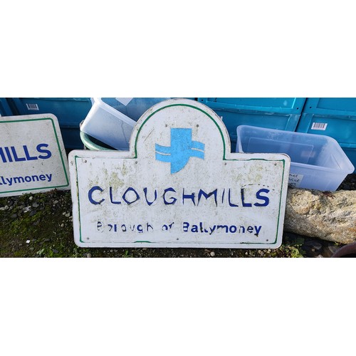 464 - A Cloughmills road sign.