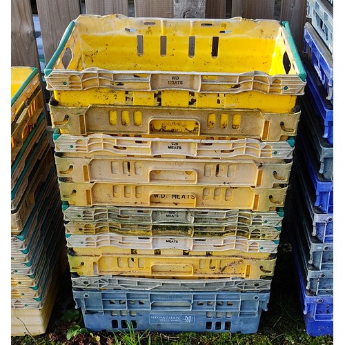 494 - An assortment of stacking crates.