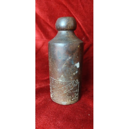 138 - A Victorian Stoneware bottle, reading 'To the Queen / To the Prince of Wales - Schweppes'.