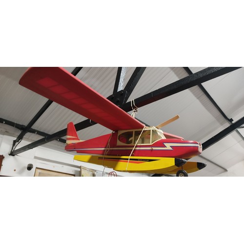 458 - Large Wooden hand painted aeroplane.