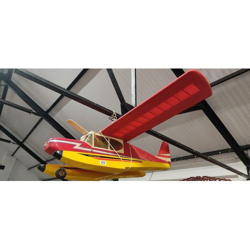 458 - Large Wooden hand painted aeroplane.