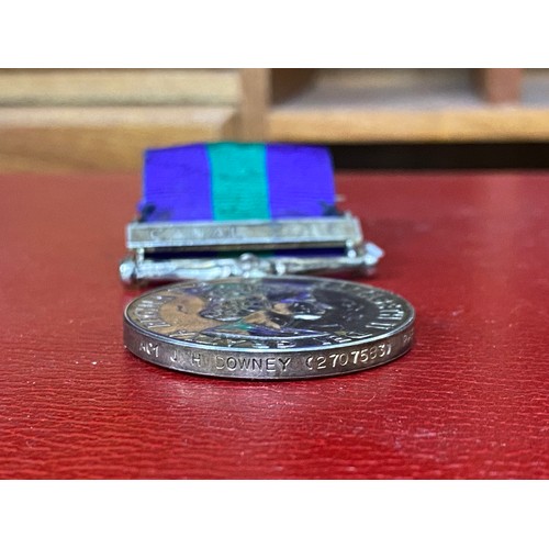 63 - A British General Service Medal (1918-1962), with 'Canal Zone' clasp, awarded to AC1 J H Downey (270... 