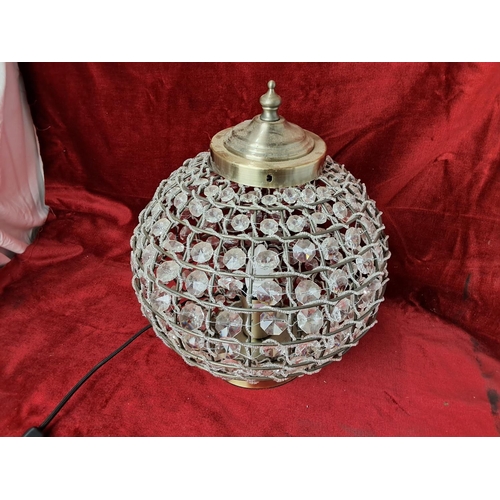 61 - A decorative beaded table lamp/ lantern.