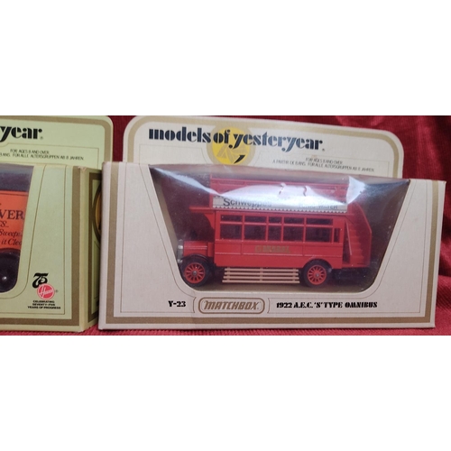 145 - A collection of 3 boxed Matchbox 'Models of Yesteryear' vehicles.