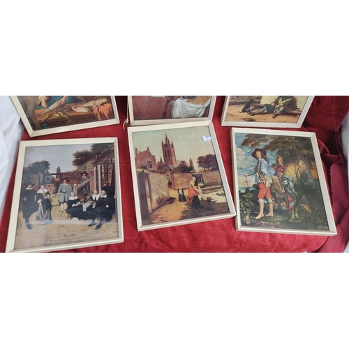 150 - A set of 6 vintage framed prints. Measuring approx 21cm x 25cm.