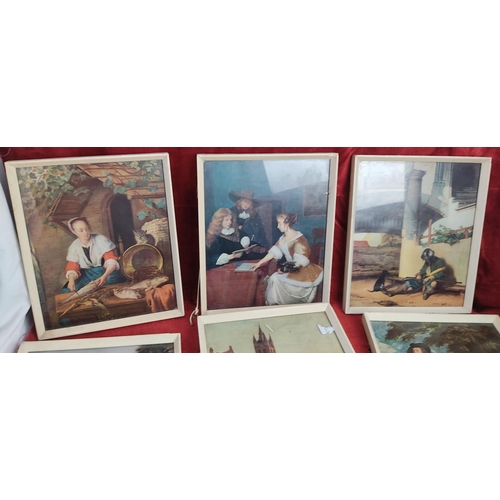 150 - A set of 6 vintage framed prints. Measuring approx 21cm x 25cm.