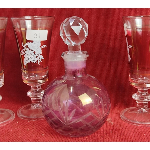 170 - A collection of vintage & antique Ruby & Cranberry glassware, to include stunning antique wine glass... 