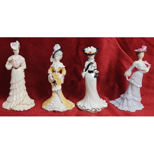 123 - A collection of 4 Coalport figures, to include Lady May, Lady Eliza, Lady Francis & Lady Clara.