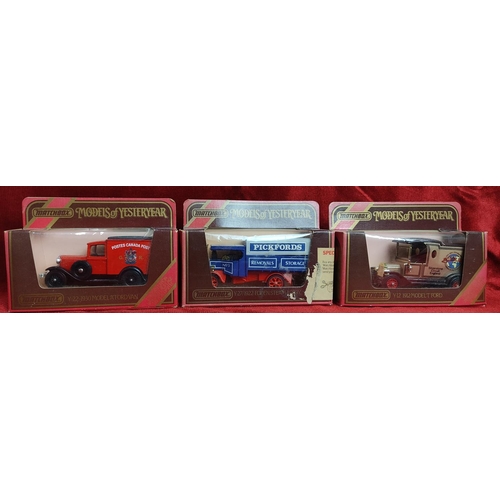 124 - A collection of 3 boxed Matchbox 'Models of Yesteryear' vehicles.