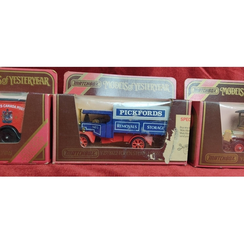 124 - A collection of 3 boxed Matchbox 'Models of Yesteryear' vehicles.