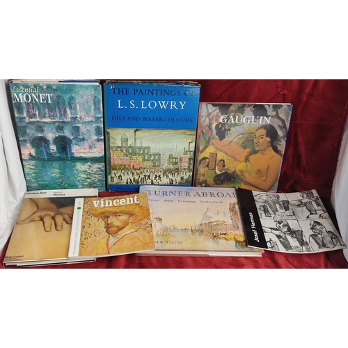 143 - A collection of Art Reference books, to include LS Lowry, Van Gough & more.