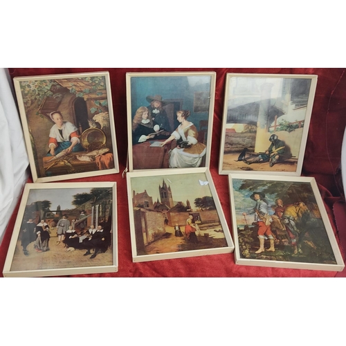 150 - A set of 6 vintage framed prints. Measuring approx 21cm x 25cm.