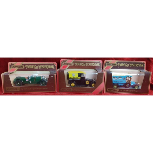 155 - A collection of 3 boxed Matchbox 'Models of Yesteryear' vehicles.