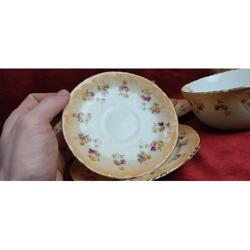 179 - An antique/ Victorian hand painted teaset.