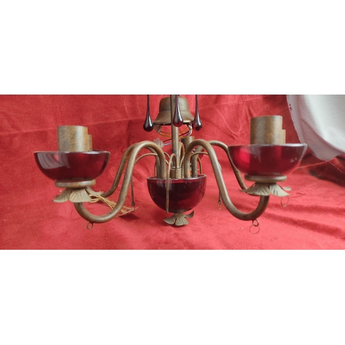 187 - A decorative 5 branch light fitting/ chandelier.