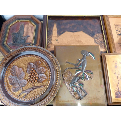 209 - A collection of 6 vintage copper panels.