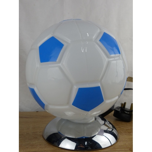 280 - A football globe table lamp.