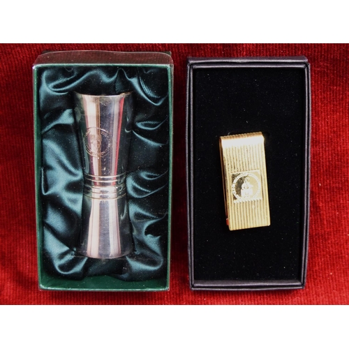 403 - A boxed Old Bushmills Distillery shot measure and money clip.