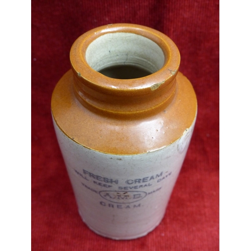 417 - A rare AMB stoneware cream jar.