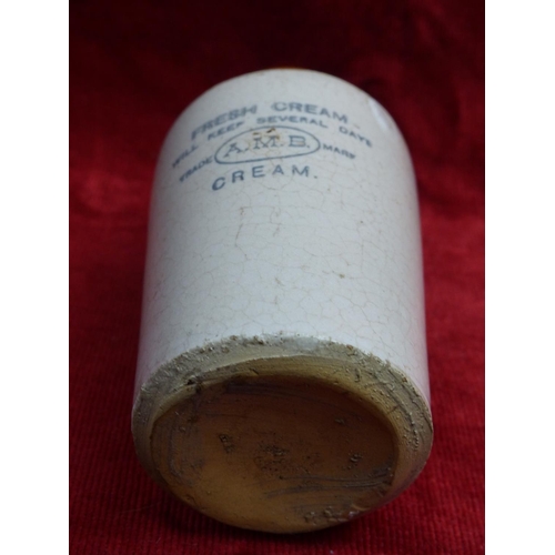 417 - A rare AMB stoneware cream jar.