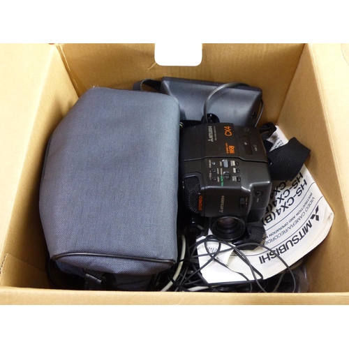 444 - A Mitsubishi video camera/recorder, model HS-CX4(B) in original box.