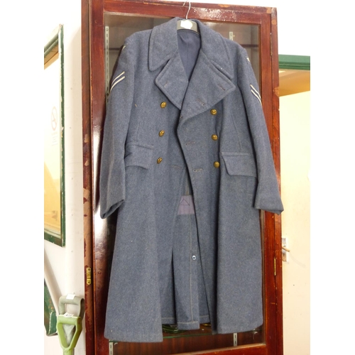 449 - British Military RAF Overcoat made of wool, double-breasted with brass buttons featuring an eagle an... 