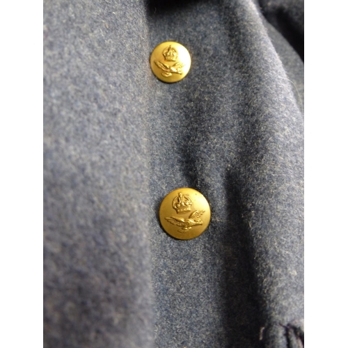 449 - British Military RAF Overcoat made of wool, double-breasted with brass buttons featuring an eagle an... 