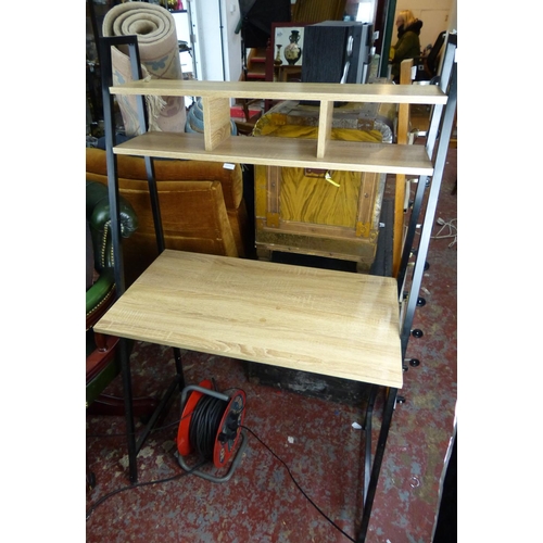 456 - A metal framed computer desk/work station.