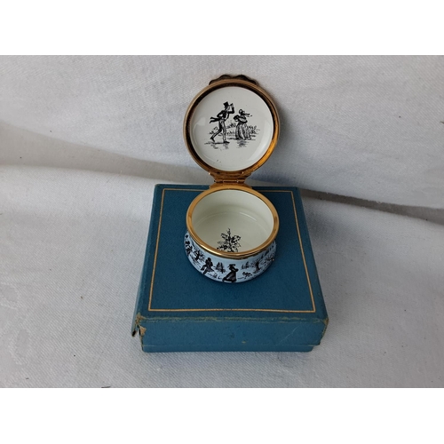 313 - A collection of Halcyon Days, Alastor and Bilston and Battersea enamel trinket boxes.