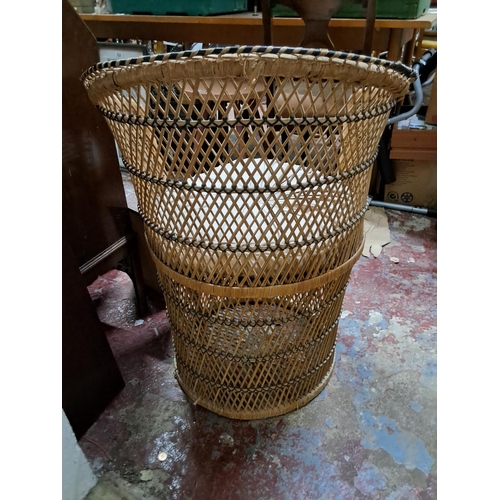 335 - A vintage wicker and rattan chair.