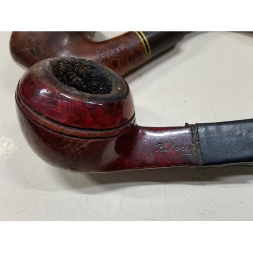 369 - A Peterson Irish pipe, a  Gabry pipe and a table lighter, presented by Benson and Hedges for the his... 