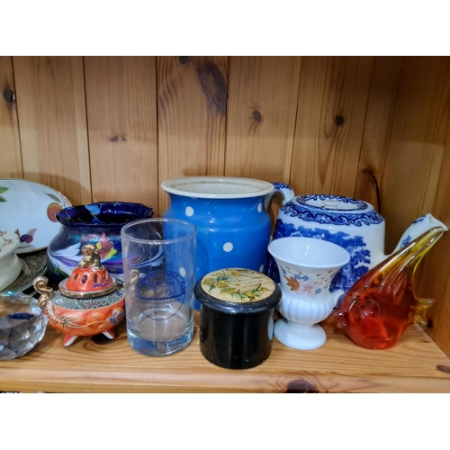 384 - A large assortment of ceramics to include a Cloverleaf pot and more.