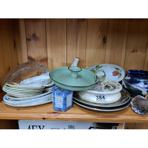 384 - A large assortment of ceramics to include a Cloverleaf pot and more.