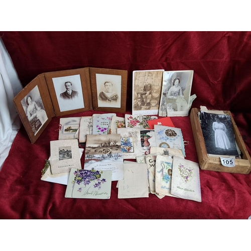 105 - A large collection of vintage cards etc