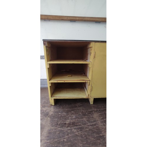 278 - A large vintage shop counter, measuring 305cm x 85cm x 61cm.