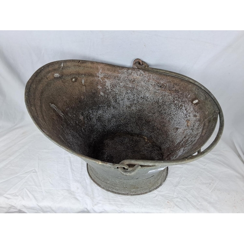 5 - A galvanised coal scuttle.