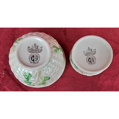 63 - A two antique pieces of Belleek with 3rd period black stamps.