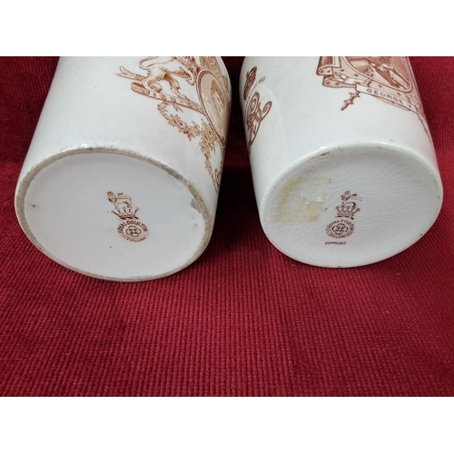 65 - Two antique Royal Doulton beakers to celebrate the Coronation of King George 1911 and King Edward 19... 