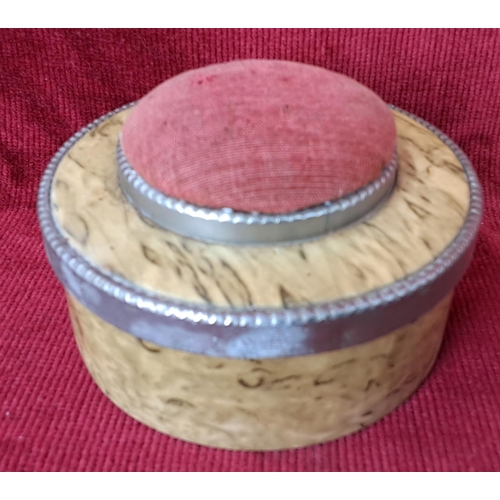 84 - An antique trinket box / pin cushion.