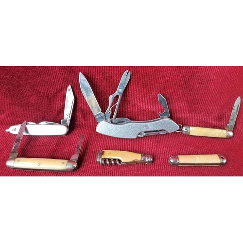 93 - An assortment of 6 pocket and fruit knives to include a Norfolk no6 and more.