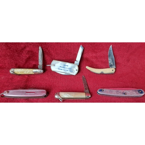 94 - An assortment of 6 pocket and fruit knives to include makers such as Richards and more.