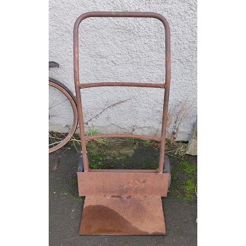 468 - A large metal hand truck.