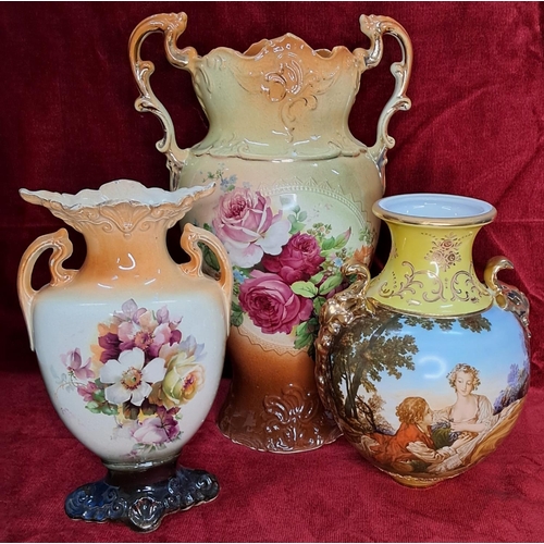 2 - A collection of decorative ceramic vases. Largest measuring approx 37cm tall.