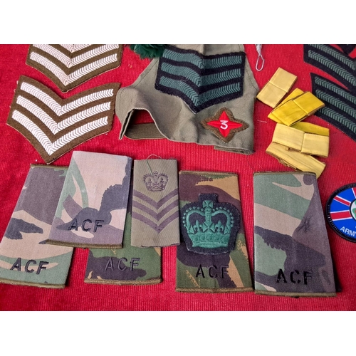 28 - A collection of military badges and patches.