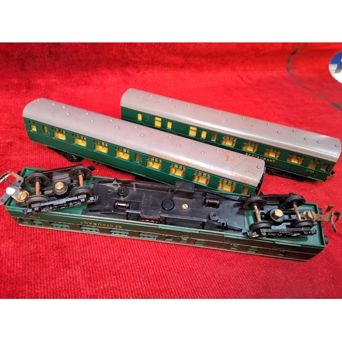 33 - Three French Jouef for Playcraft locomotive carriages.