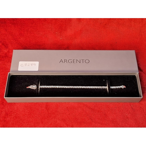 67 - An Argento Sterling silver light blue stone bracelet.