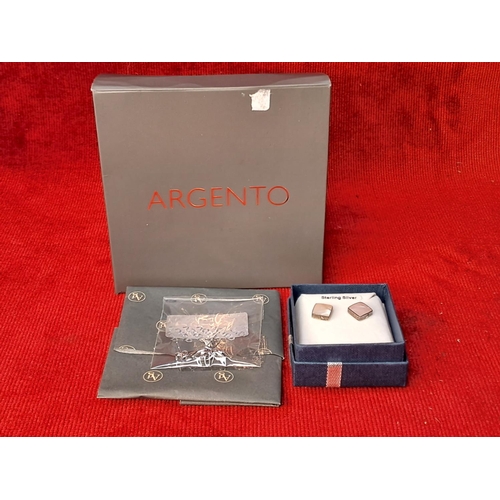 68 - A pair of Argento Sterling silver earrings and another.